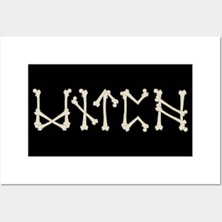 Witch Runes Spelled with bones Posters and Art